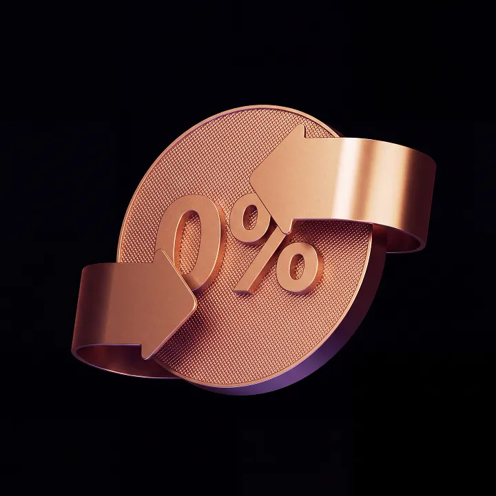 Copper coins floating in a circular formation